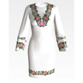 Набір для вишивки бісером Барвиста Вишиванка заготовки жіночої сукні – вишиванки Ніжні квіти ПЛ130пБннннk