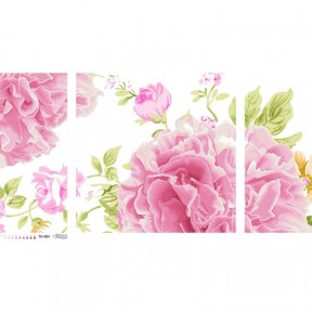 Набор для вышивания бисером Барвиста Вышиванка Триптих роскошные розовые пионы 99х58 ТК084ан9958k