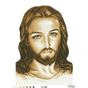 Набор для вышивания бисером Барвиста Вышиванка Иисус коричневый 45х60 ТО008ан4560k