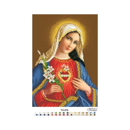 Набор для вышивания бисером Барвиста Вышиванка Икона Открытое Сердце Марии 31х43 ТО076ан3143k