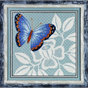 Набір для вишивання хрестиком Alisena 1122а Синій метелик