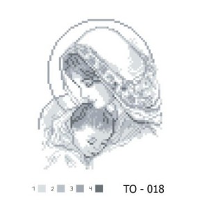 Набор для вышивания бисером Барвиста Вышиванка Мария с ребенком серая 16х19 ТО018ан1619k