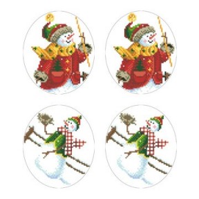Набор для вышивания нитками Барвиста Вышиванка Серия: Снеговики-Колядники 29х33 ТР604ан2933i