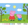 Схема картины Свинка Пеппа и Джордж (серия: Свинка Пеппа) для вышивки бисером на ткани ТД009пн3021