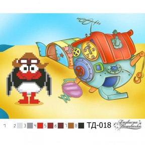 Схема картины Пин (серия: Смешарики) для вышивки бисером на ткани ТД018пн2115