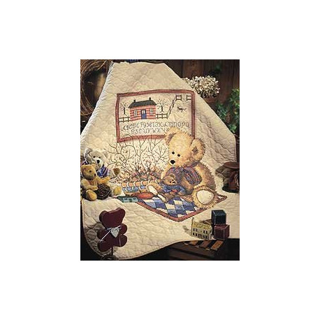 Набор для вышивания детского одеяла 3185 Old Teddies Quilt фото