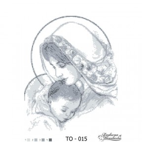 Схема картины Мария с ребенком серая для вышивки бисером на ткани ТО015пн3545