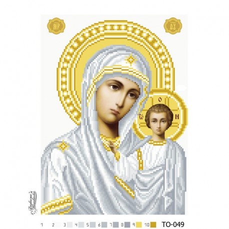 Схема картини Казанська Ікона Божої Матері для вишивки бісером на тканині ТО049пн2332
