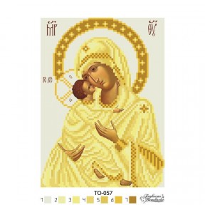 Схема картины Владимирская икона Божией Матери для вышивки бисером на ткани ТО057пн1622