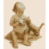 Мальчик и котенок Набор для вышивки крестом Леді ЛД1063
