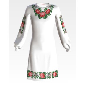 Заготовка дитячої сукні на 9-12 років Свіжість троянд для вишивки бісером Барвиста Вишиванка ПД061кБ40нн