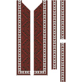 Заготовка мужской вставки для сорочки Заподное Подолье для вышивки бисером Барвиста Вишиванка ВЧ077кБнннн