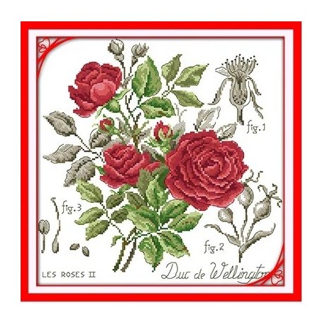 Красная роза (2) Набор для вышивания крестом с печатной схемой на ткани Joy Sunday H520JS