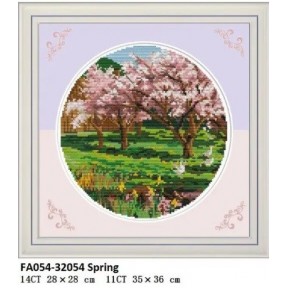 Весна  Набор для вышивания крестом с печатной схемой на ткани Joy Sunday FA054