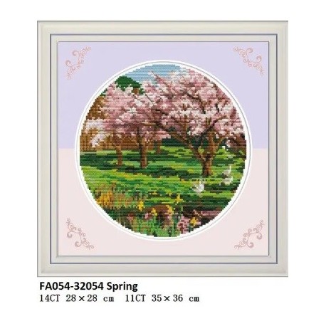Весна  Набор для вышивания крестом с печатной схемой на ткани Joy Sunday FA054