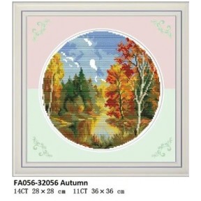 Осень Набор для вышивания крестом с печатной схемой на ткани Joy Sunday FA056