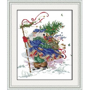 Різдво Набір для вишивання хрестиком з друкованою  схемою на тканині Joy Sunday RA058