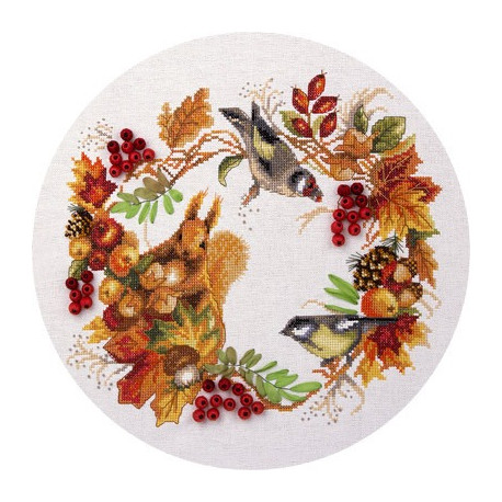 Набор для вышивки крестом Panna ПС-1615 Осенний венок фото