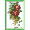 Виноград и розы Набор для вышивания крестом с печатной схемой на ткани Joy Sunday J233