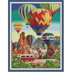 Воздушный шар Набор для вышивания крестом с печатной схемой на ткани Joy Sunday FA280