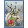 Рождественский олень 2 Набор для вышивания крестиком с печатной схемой на ткани Joy Sunday DA888