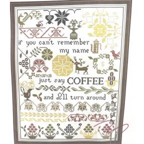 Кофейная история Набор для вышивания крестом с печатной схемой на ткани Joy Sunday J811