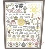 Кофейная история Набор для вышивания крестом с печатной схемой на ткани Joy Sunday