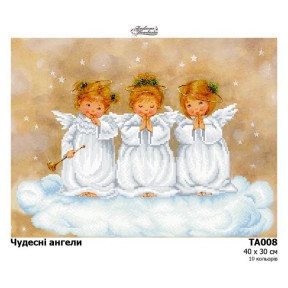 Чудесні ангели Схема для вишивання бісером на тканині Барвиста Вишиванка ТА008пн4030