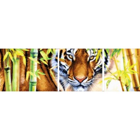 Далекосхідний тигр (триптих) Набір для вишивання бісером ТМ ОЛЕКСАНДРА ТОКАРЕВА 45-2940-НДТ