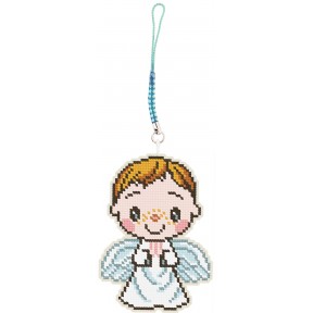 Ангелочек мальчик Набор для вышивания плоского брелока Biscornu B-338