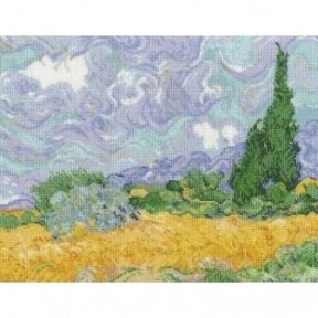 Ван Гог. Пшеничне поле з кипарисами Набір для вишивання хрестиком DMC BL1067/71