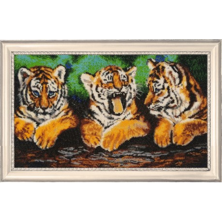 Три тигренка Набор для вышивания бисером Butterfly 655Б