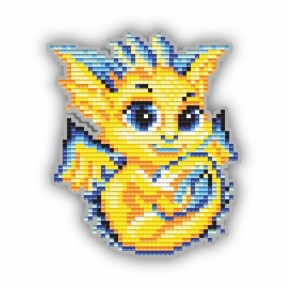 Дракоша сине-желтый. Детский магнит Набор в алмазной технике АртСоло АТМ93