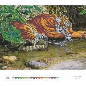 Тигр у воді Схема для вишивання бісером Alisena B-1199