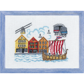 Набір для вишивання "Пристань у Бергені (Wharf in Bergen)" PERMIN