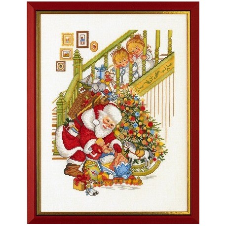 Санта Клаус та діти Набір для вишивання хрестиком Eva