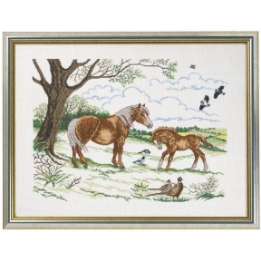 Лошадь и жеребенок Набор для вышивания крестом Eva Rosenstand 12-740