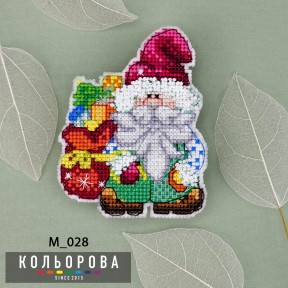 Новогодний гном Набор-магнит для вышивания крестиком ТМ КОЛЬОРОВА М_028