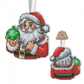 Санта Клаус Новогодняя игрушка для вышивки крестом на пластиковой канве VOLOSHKA VPC_046
