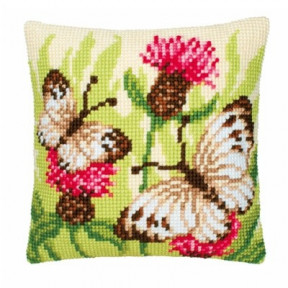 Набор для вышивки подушки Vervaco 1200/118 Бабочка и луговые цветы