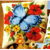 Набор для вышивки подушки Vervaco 1200/644 Голубая бабочка фото