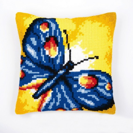 Набір для вишивки подушки Vervaco 1200/936 Синя метелик фото