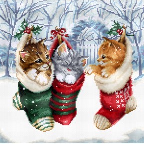 Снігові кошенята Набір для вишивання хрестиком LETISTITCH L8087