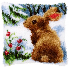 Кролик на снегу  Набор для вышивания в ковровой технике (подушка) Vervaco PN-0147712