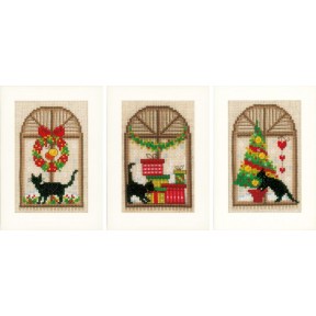 Рождественская атмосфера Набор для вышивания крестом (открытки) Vervaco PN-0150427