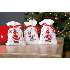Рождественские гномики Набор для вышивания крестом (мешочки для саше) Vervaco PN-0150688