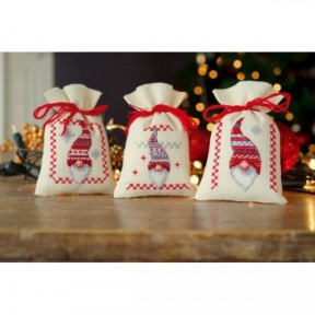 Рождественские гномы Набор для вышивания крестом (мешочки для саше) Vervaco PN-0155951