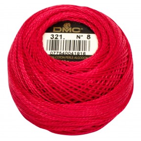 Рождественский красный DMC  Pearl Cotton 8 DMC321