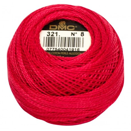Різдвяний червоний DMC Pearl Cotton 8 DMC321 фото