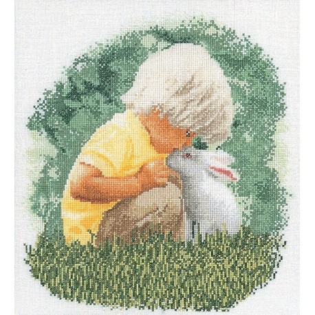 Набор для вышивки крестом Boy & Rabbit Linen Thea Gouverneur 1046